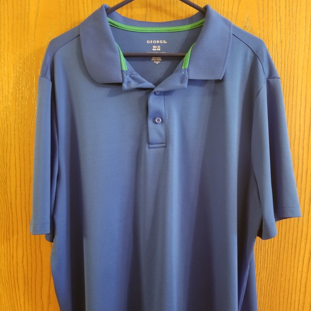 Golf Polo - XL - Blue/Royal Blue - George